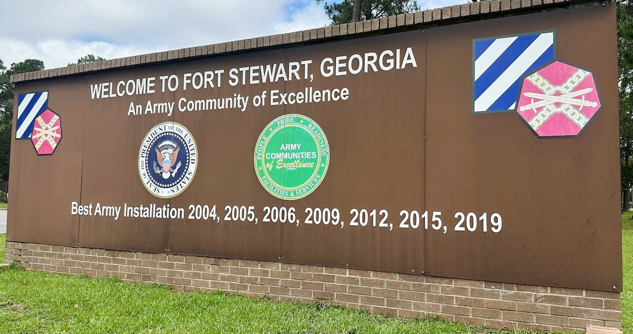 Welcome sign at Fort Stewart, Georgia